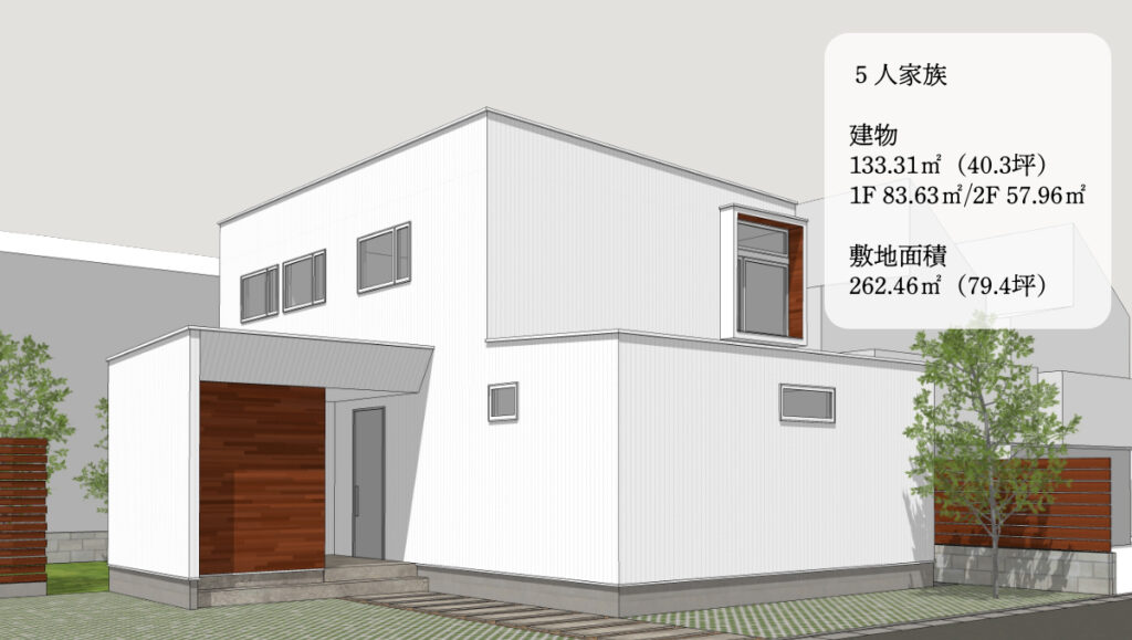 建物パース
・5人家族構成